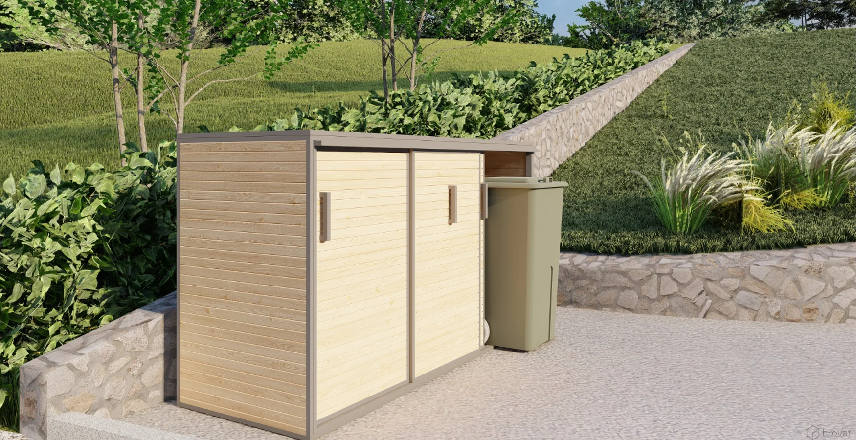 Smetarnik - vrata na nagib z drsno funkcijo